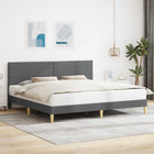Bedframe 193x203 cm donkergrijs stof