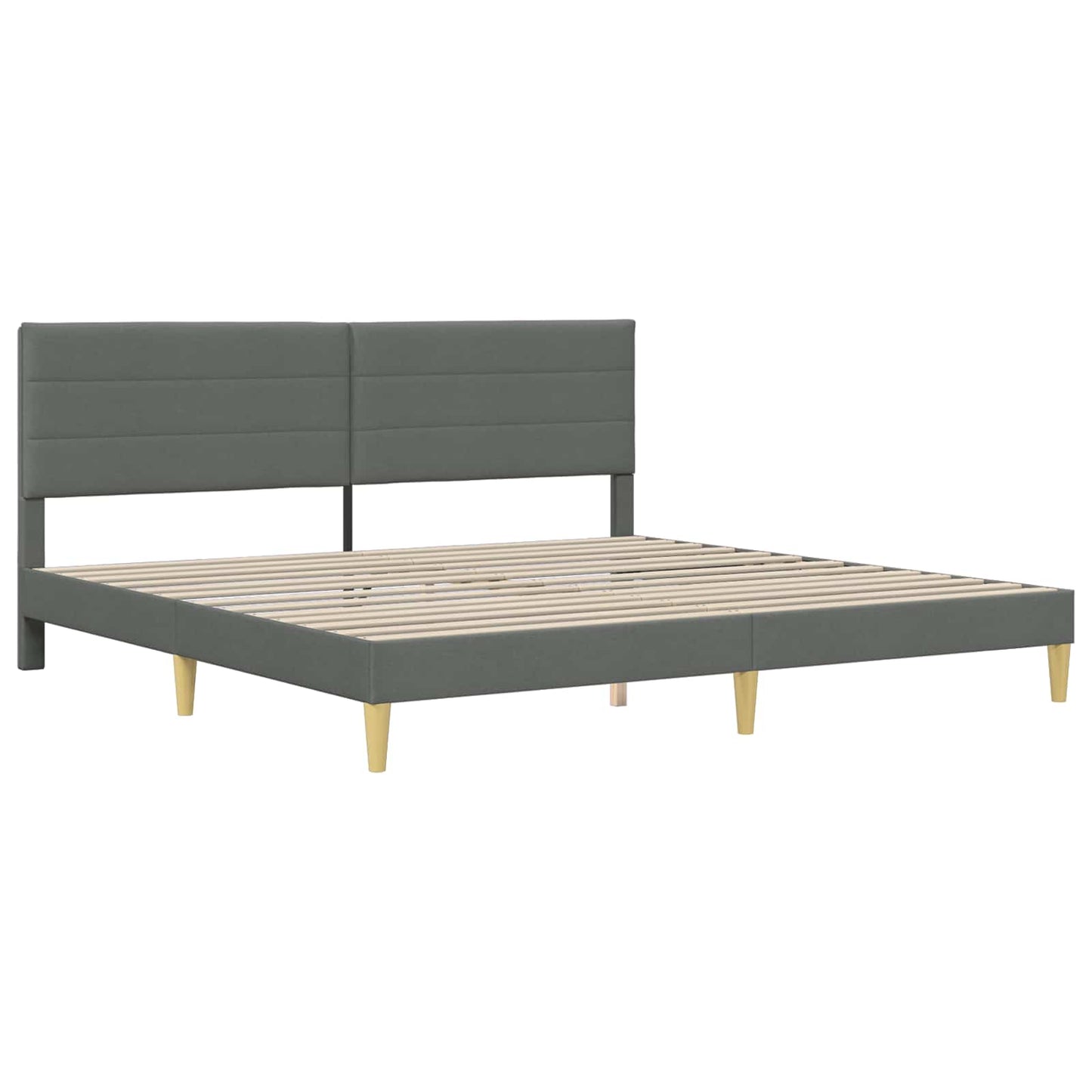 Bedframe met hoofdeinde Donkergrijs 193 x 203 cm Stof
