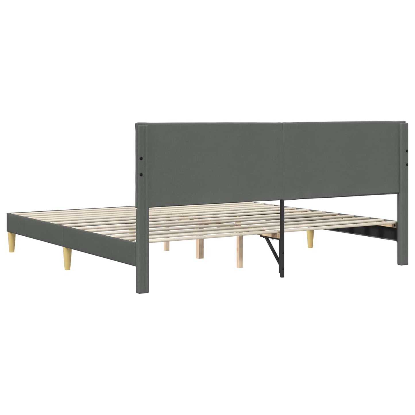 Bedframe met hoofdeinde Donkergrijs 193 x 203 cm Stof