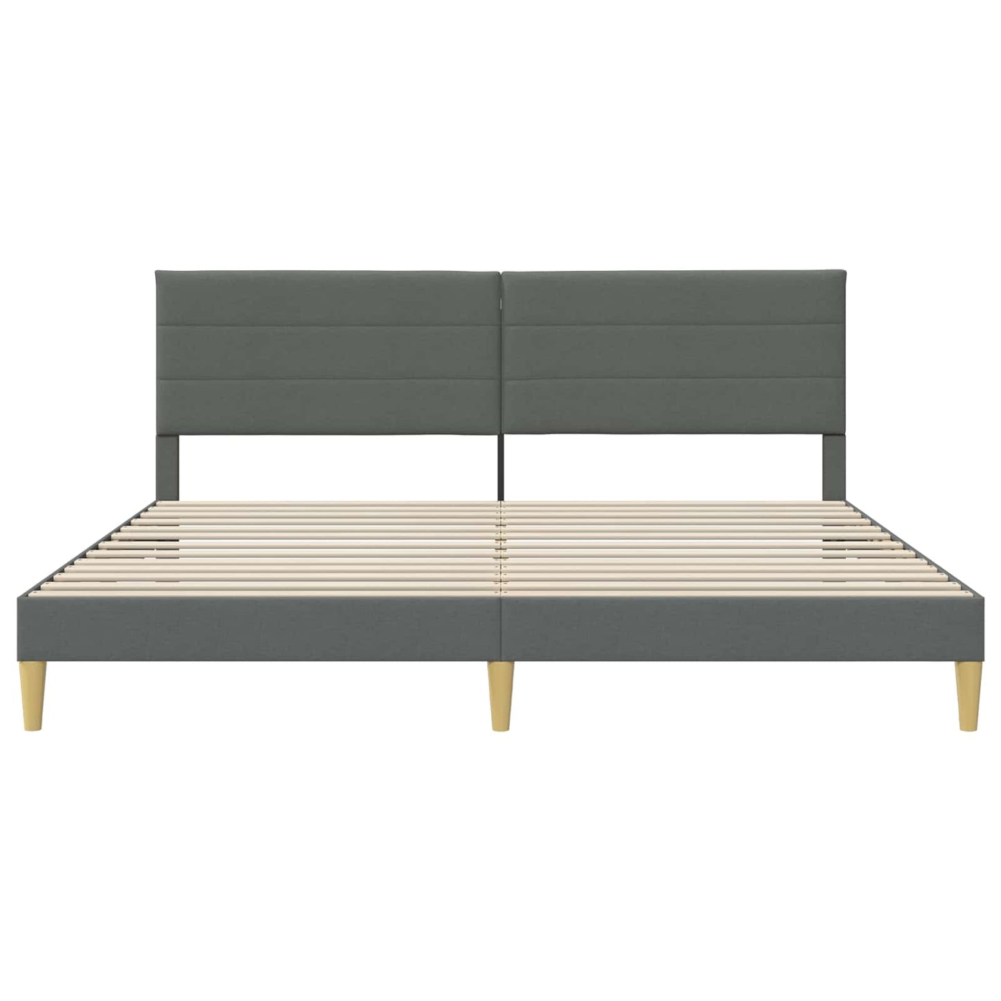 Bedframe met hoofdeinde Donkergrijs 193 x 203 cm Stof