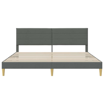 Bedframe met hoofdeinde Donkergrijs 193 x 203 cm Stof
