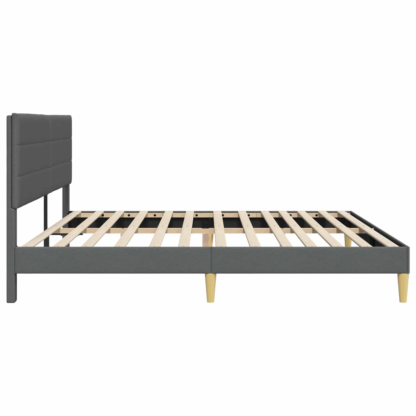 Bedframe met hoofdeinde Donkergrijs 193 x 203 cm Stof