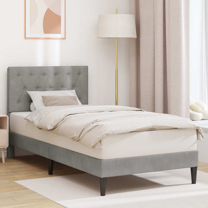 Bedframe met hoofdeinde Lichtgrijs 80 x 200 cm Fluweel