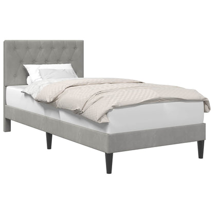Bedframe met hoofdeinde Lichtgrijs 80 x 200 cm Fluweel