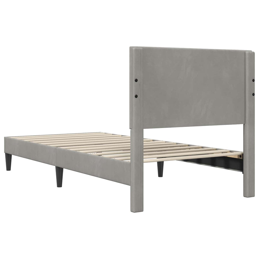 Bedframe met hoofdeinde Lichtgrijs 80 x 200 cm Fluweel