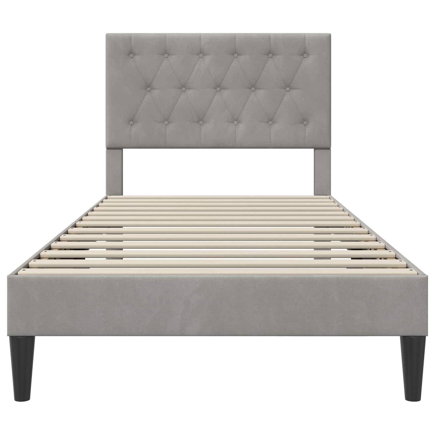 Bedframe met hoofdeinde Lichtgrijs 80 x 200 cm Fluweel