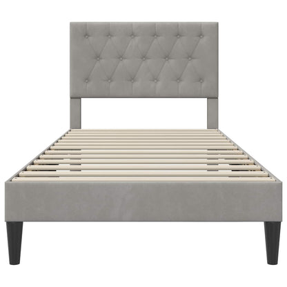 Bedframe met hoofdeinde Lichtgrijs 80 x 200 cm Fluweel