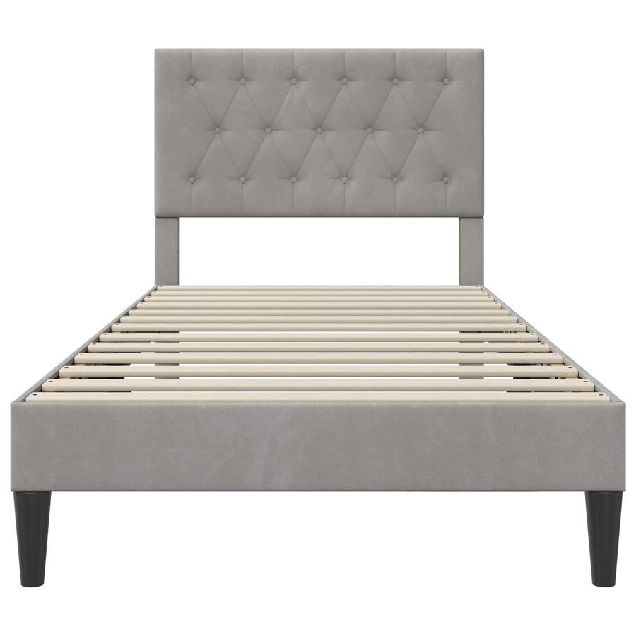 Bedframe met hoofdeinde Lichtgrijs 80 x 200 cm Fluweel