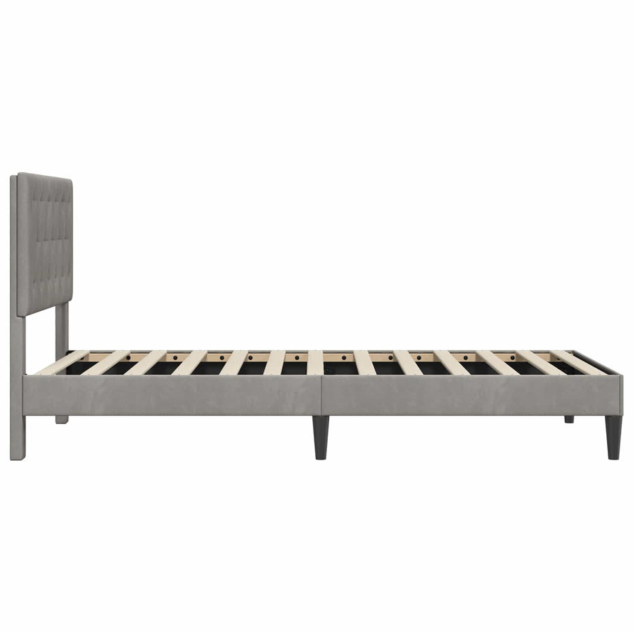Bedframe met hoofdeinde Lichtgrijs 80 x 200 cm Fluweel