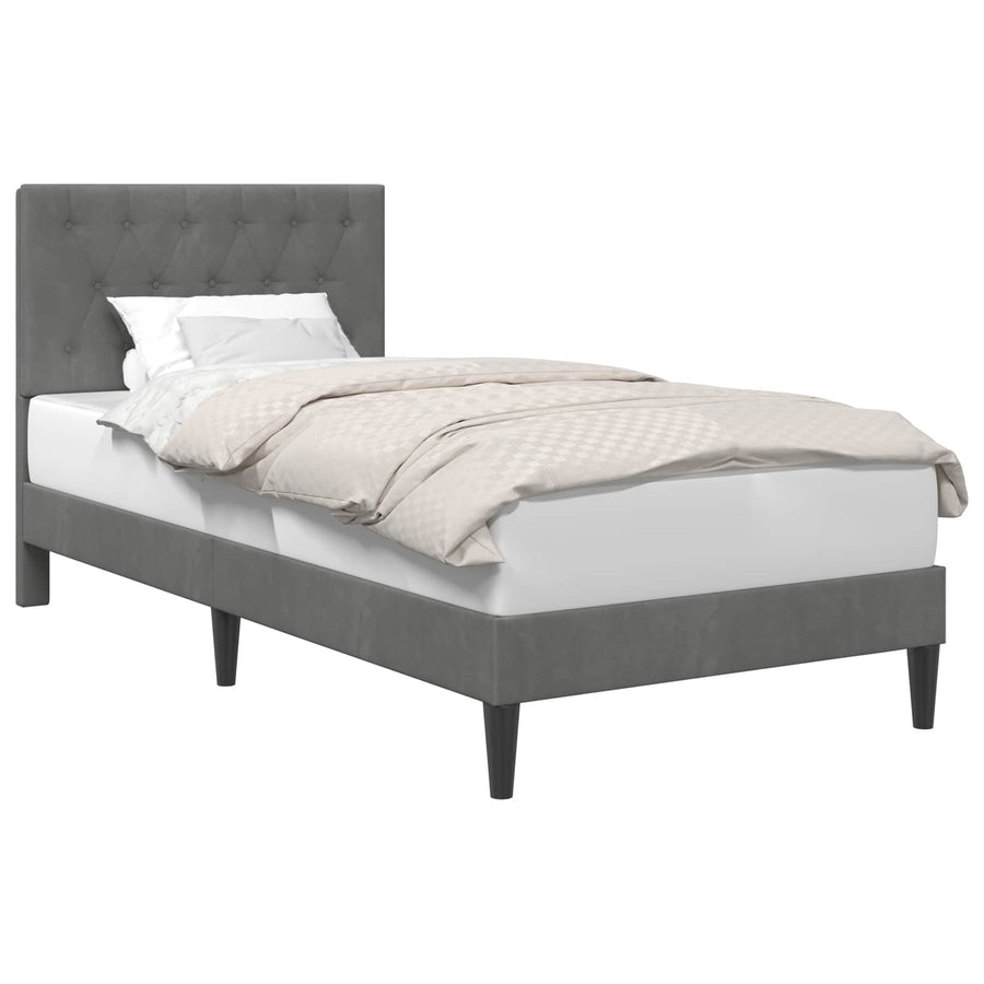 Bedframe met hoofdeinde Donkergrijs 80 x 200 cm Fluweel