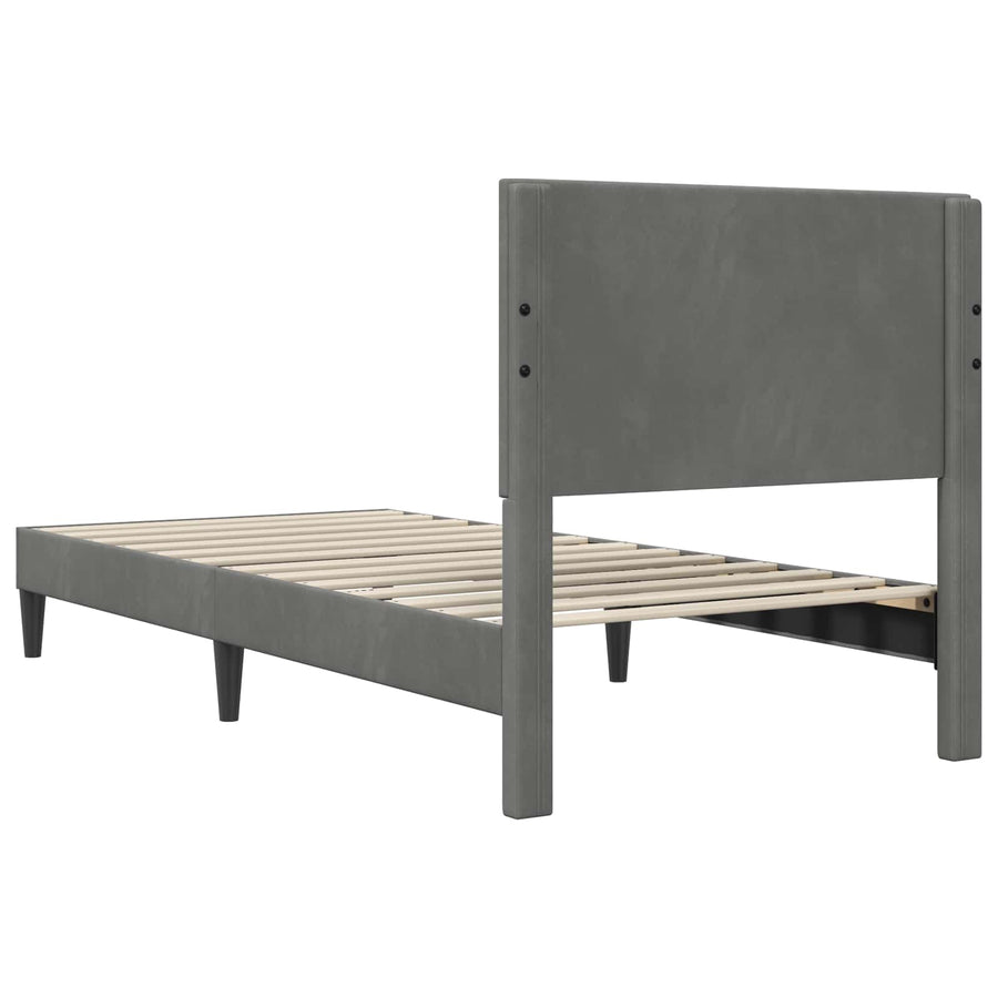 Bedframe met hoofdeinde Donkergrijs 80 x 200 cm Fluweel