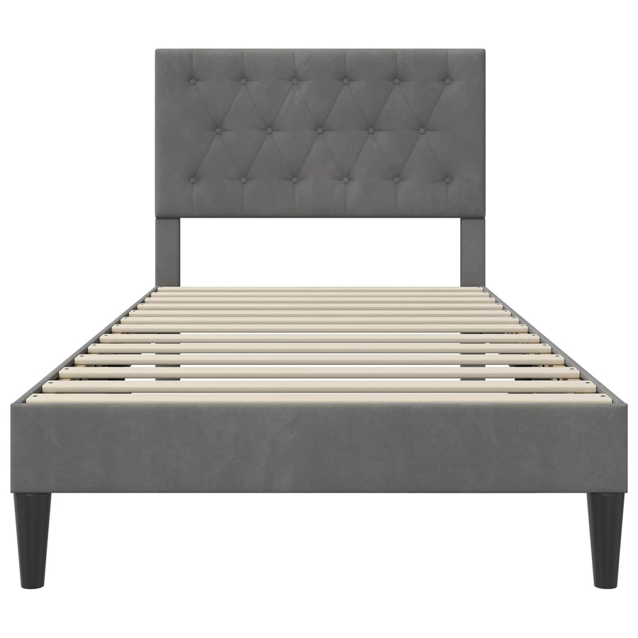 Bedframe met hoofdeinde Donkergrijs 80 x 200 cm Fluweel