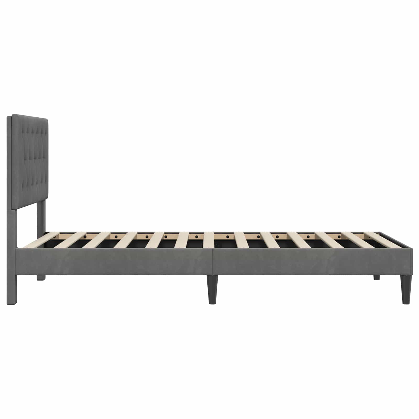 Bedframe met hoofdeinde Donkergrijs 80 x 200 cm Fluweel