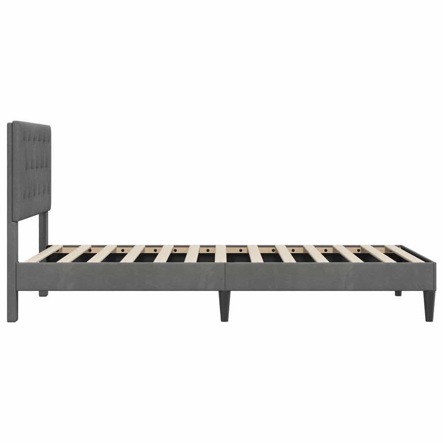 Bedframe met hoofdeinde Donkergrijs 80 x 200 cm Fluweel