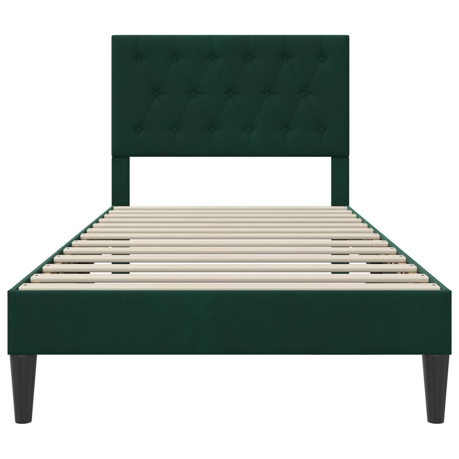 Bedframe met hoofdeinde Donkergroen 80 x 200 cm Fluweel