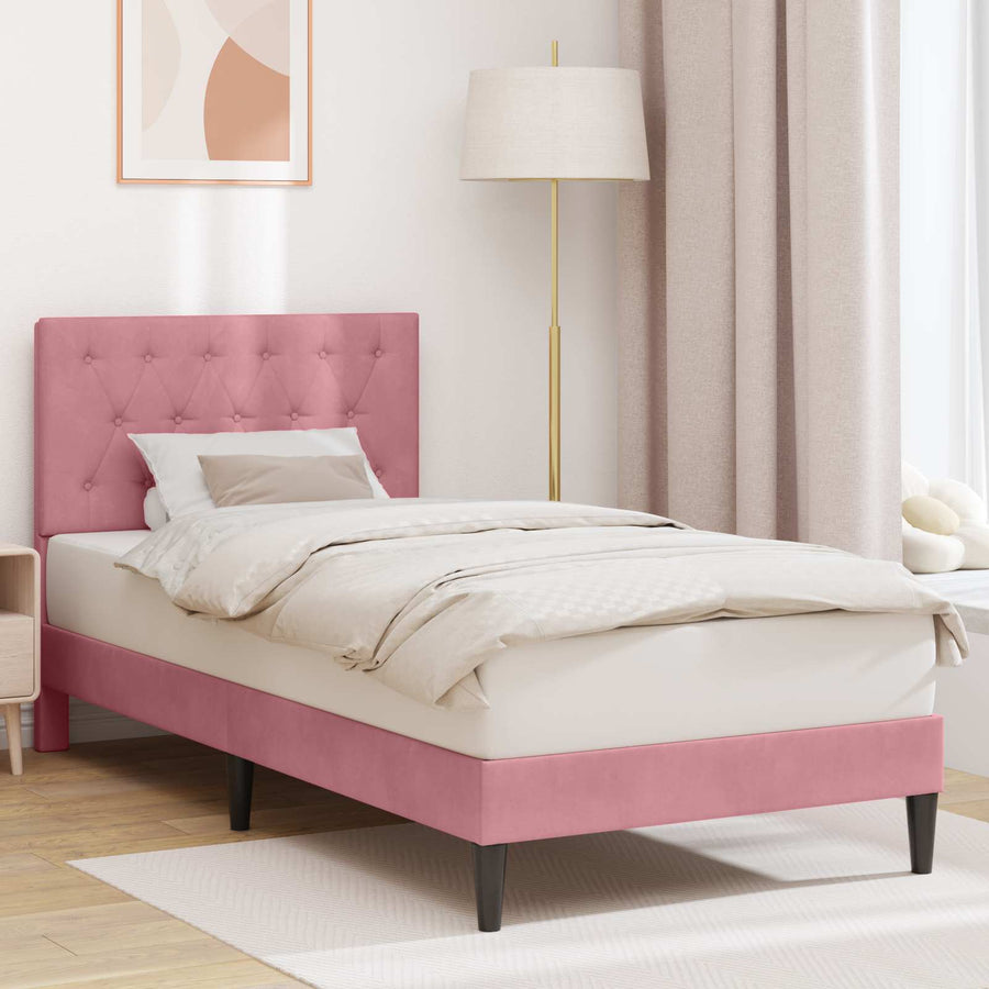 Bedframe met hoofdeinde Roze 80 x 200 cm Fluweel