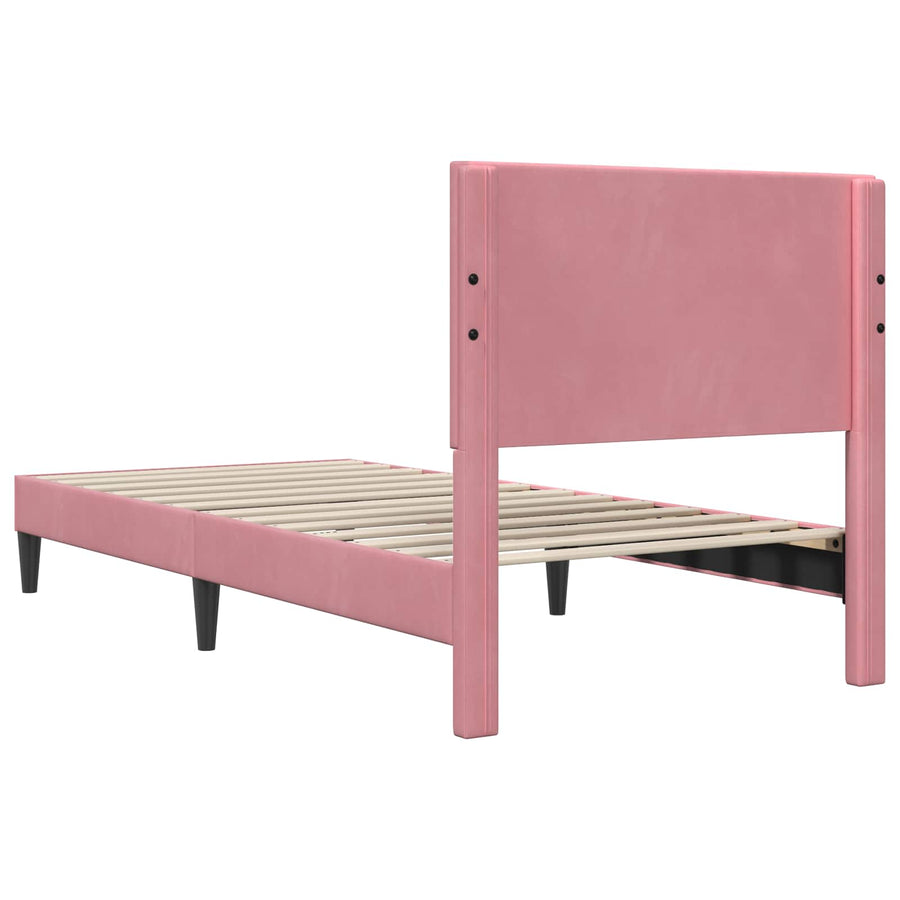Bedframe met hoofdeinde Roze 80 x 200 cm Fluweel
