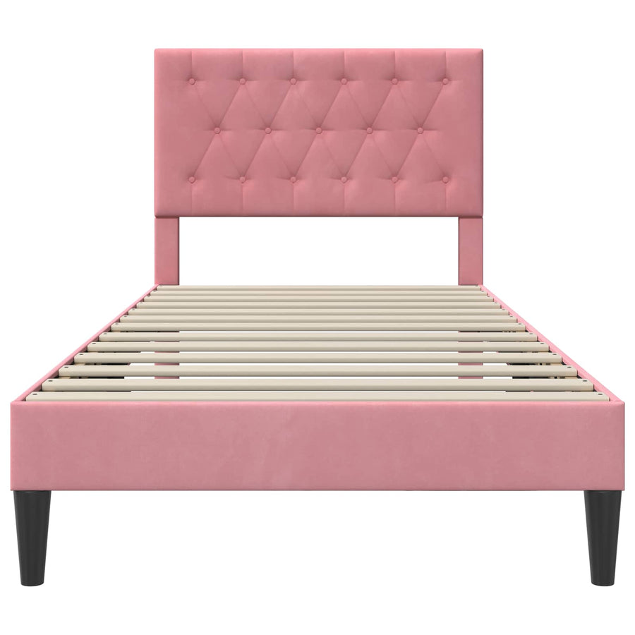 Bedframe met hoofdeinde Roze 80 x 200 cm Fluweel