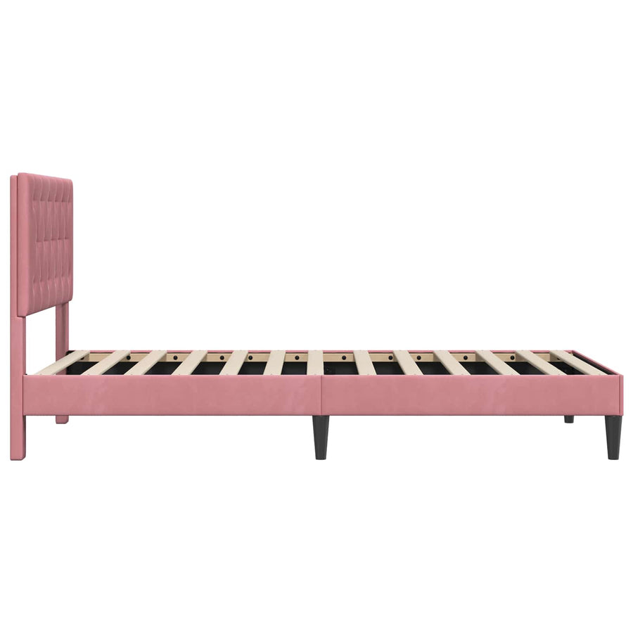 Bedframe met hoofdeinde Roze 80 x 200 cm Fluweel