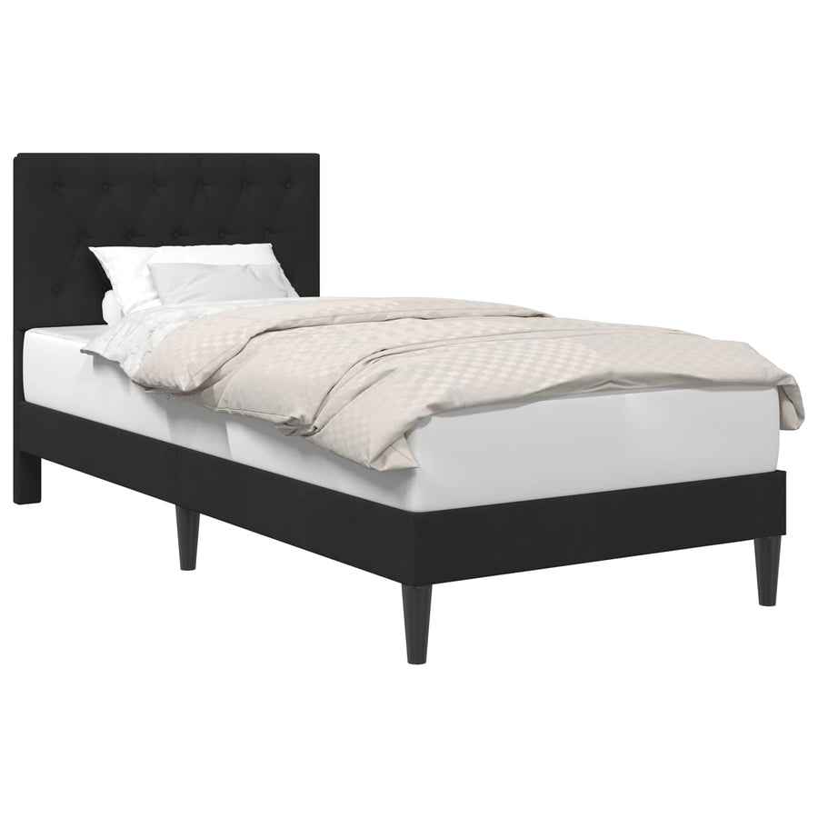 Bedframe met hoofdeinde Zwart 80 x 200 cm Fluweel