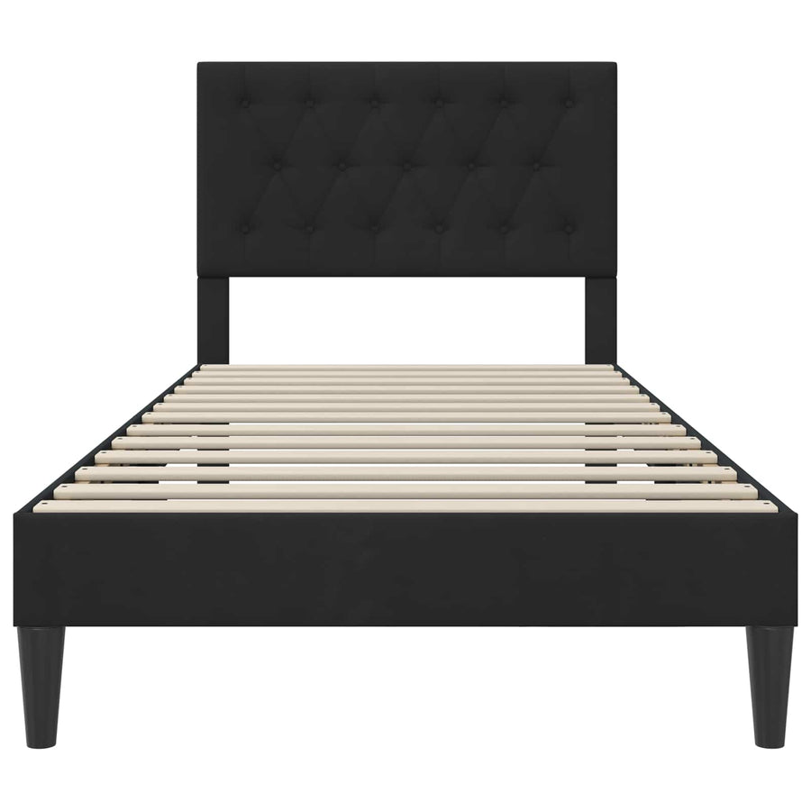 Bedframe met hoofdeinde Zwart 80 x 200 cm Fluweel