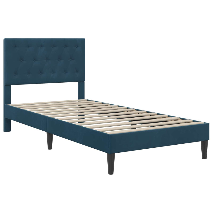 Bedframe met hoofdeinde Blauw 80 x 200 cm Fluweel
