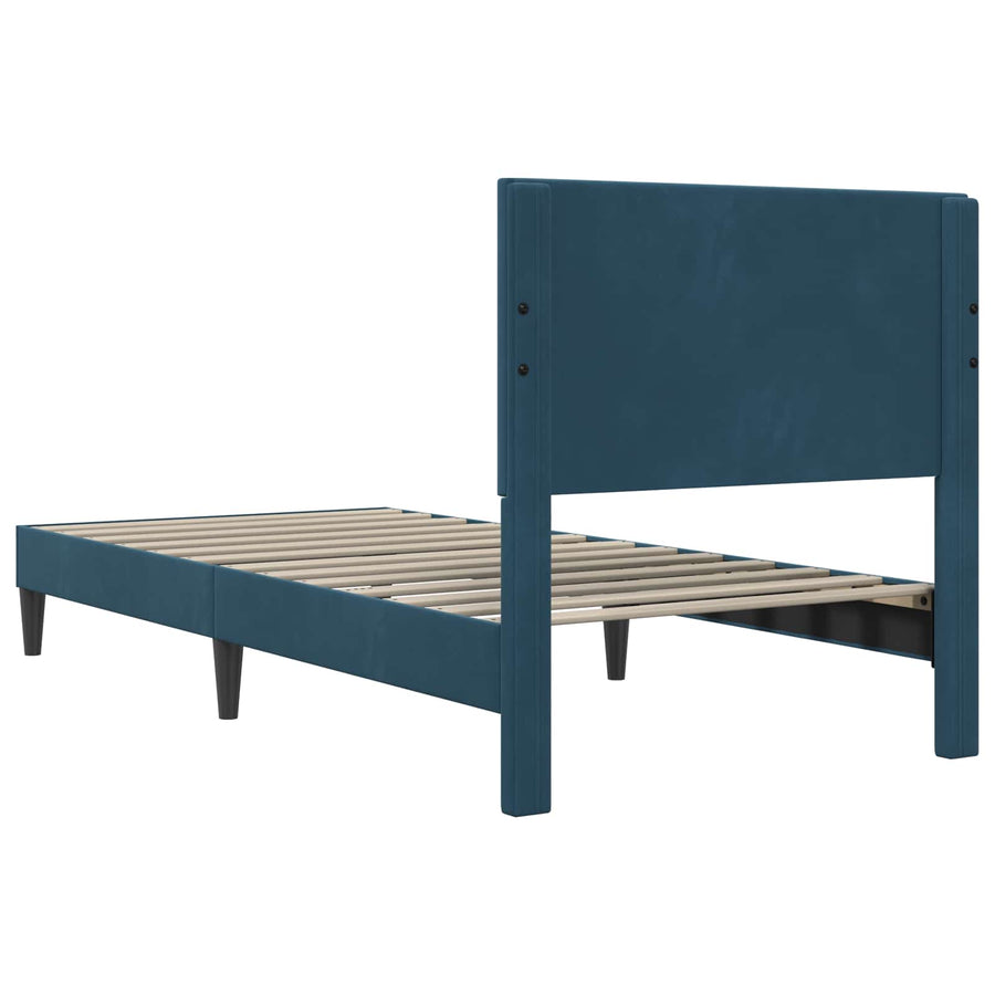 Bedframe met hoofdeinde Blauw 80 x 200 cm Fluweel
