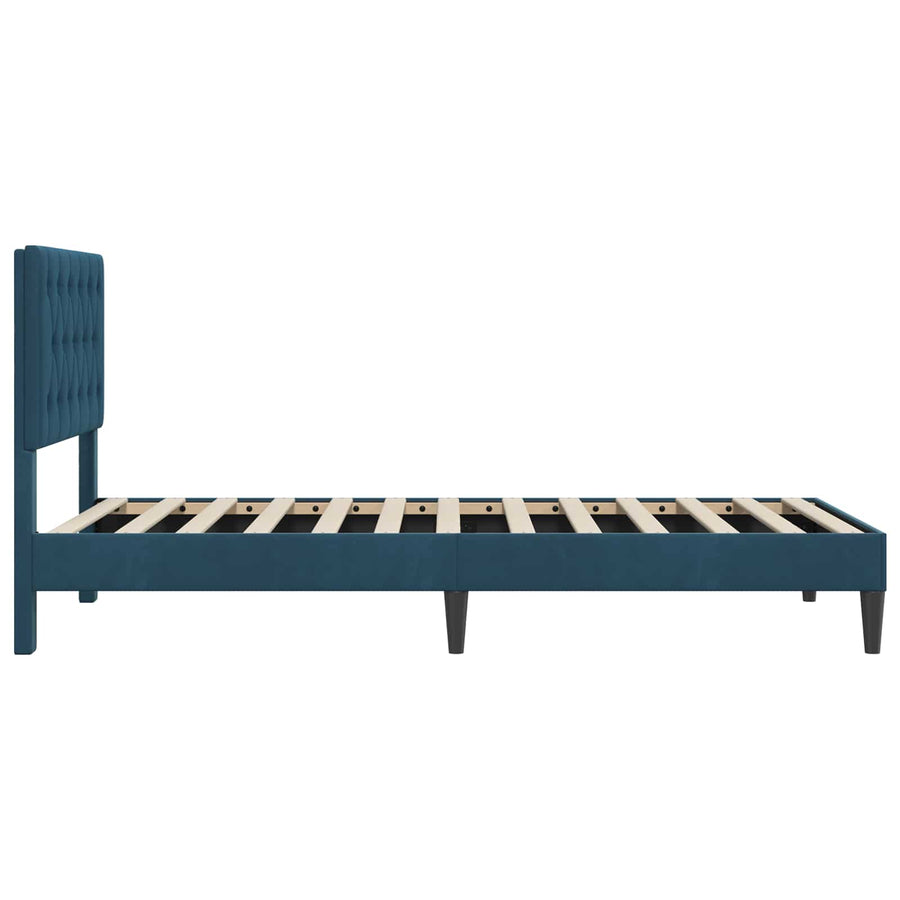Bedframe met hoofdeinde Blauw 80 x 200 cm Fluweel