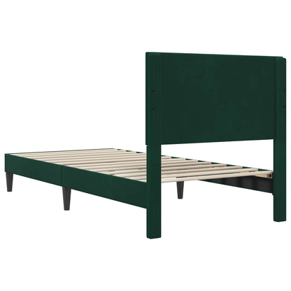 Bedframe met hoofdeinde Donkergroen 90 x 190 cm Fluweel