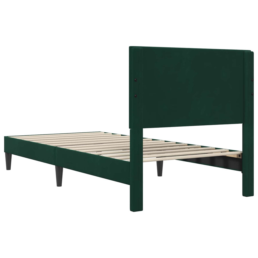 Bedframe met hoofdeinde Donkergroen 90 x 190 cm Fluweel