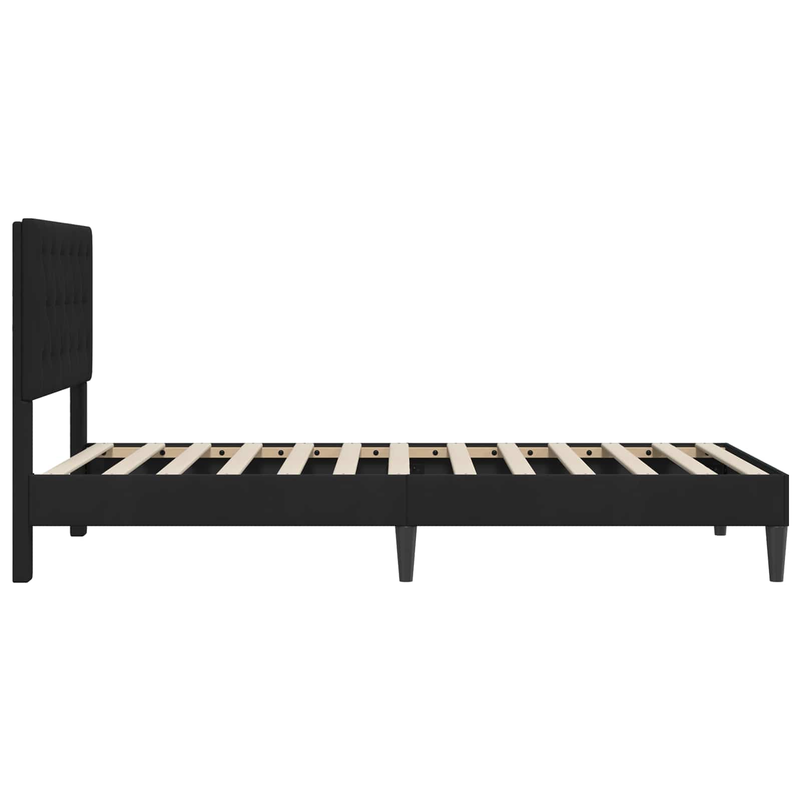 Bedframe met hoofdeinde Zwart 90 x 190 cm Fluweel