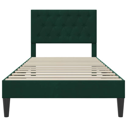 Bedframe met hoofdeinde Donkergroen 90 x 200 cm Fluweel