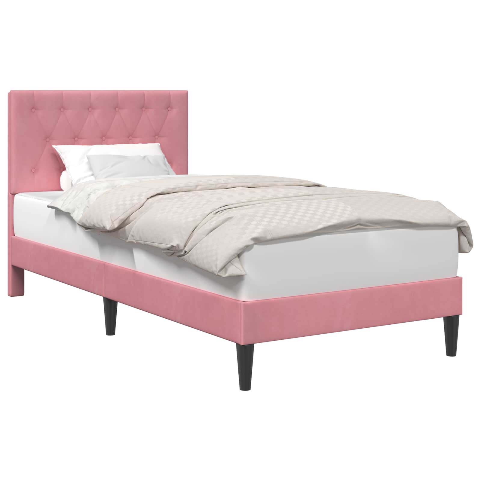 Bedframe met hoofdeinde Roze 90 x 200 cm Fluweel