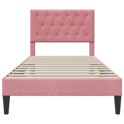 Bedframe met hoofdeinde Roze 90 x 200 cm Fluweel