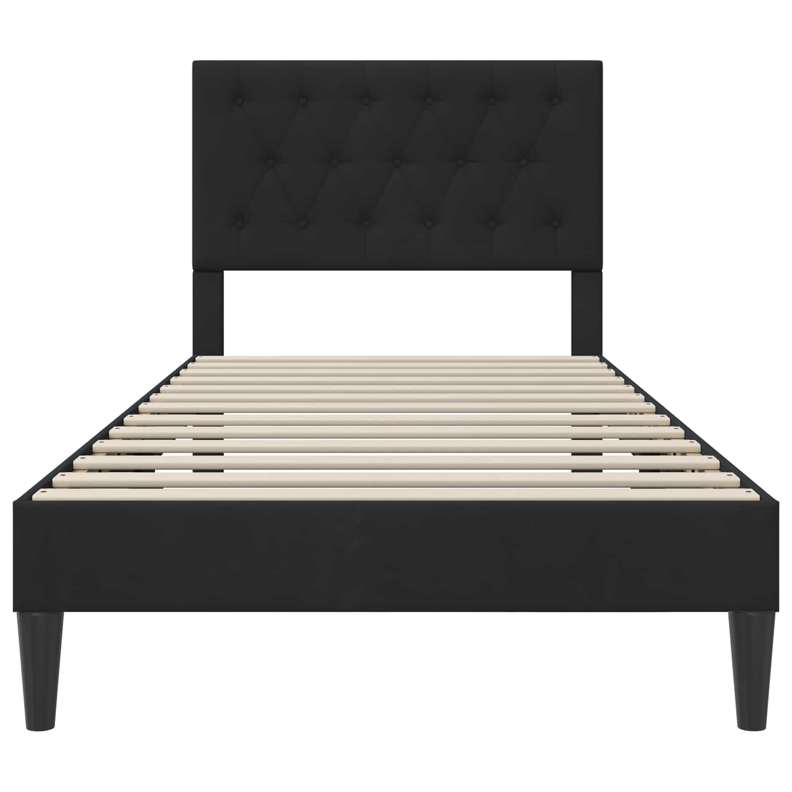 Bedframe met hoofdeinde Zwart 90 x 200 cm Fluweel