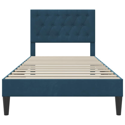 Bedframe met hoofdeinde Blauw 90 x 200 cm Fluweel