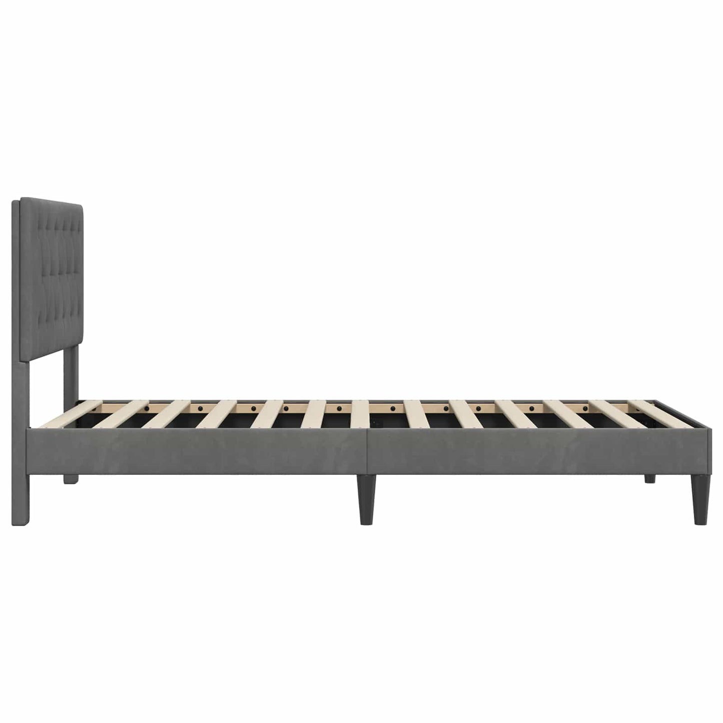 Bedframe met hoofdeinde Donkergrijs 100 x 200 cm Fluweel