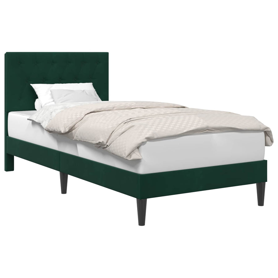 Bedframe met hoofdeinde Donkergroen 100 x 200 cm Fluweel