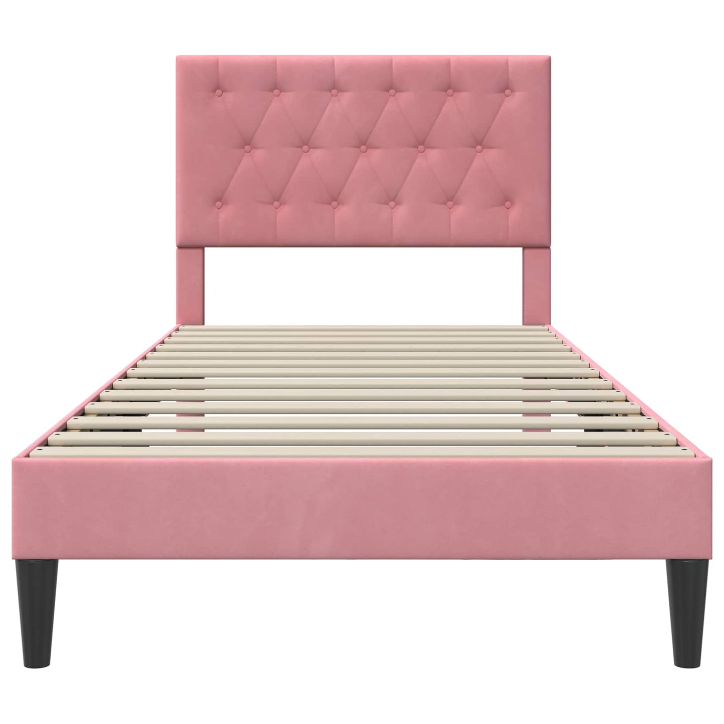 Bedframe met hoofdeinde Roze 100 x 200 cm Fluweel