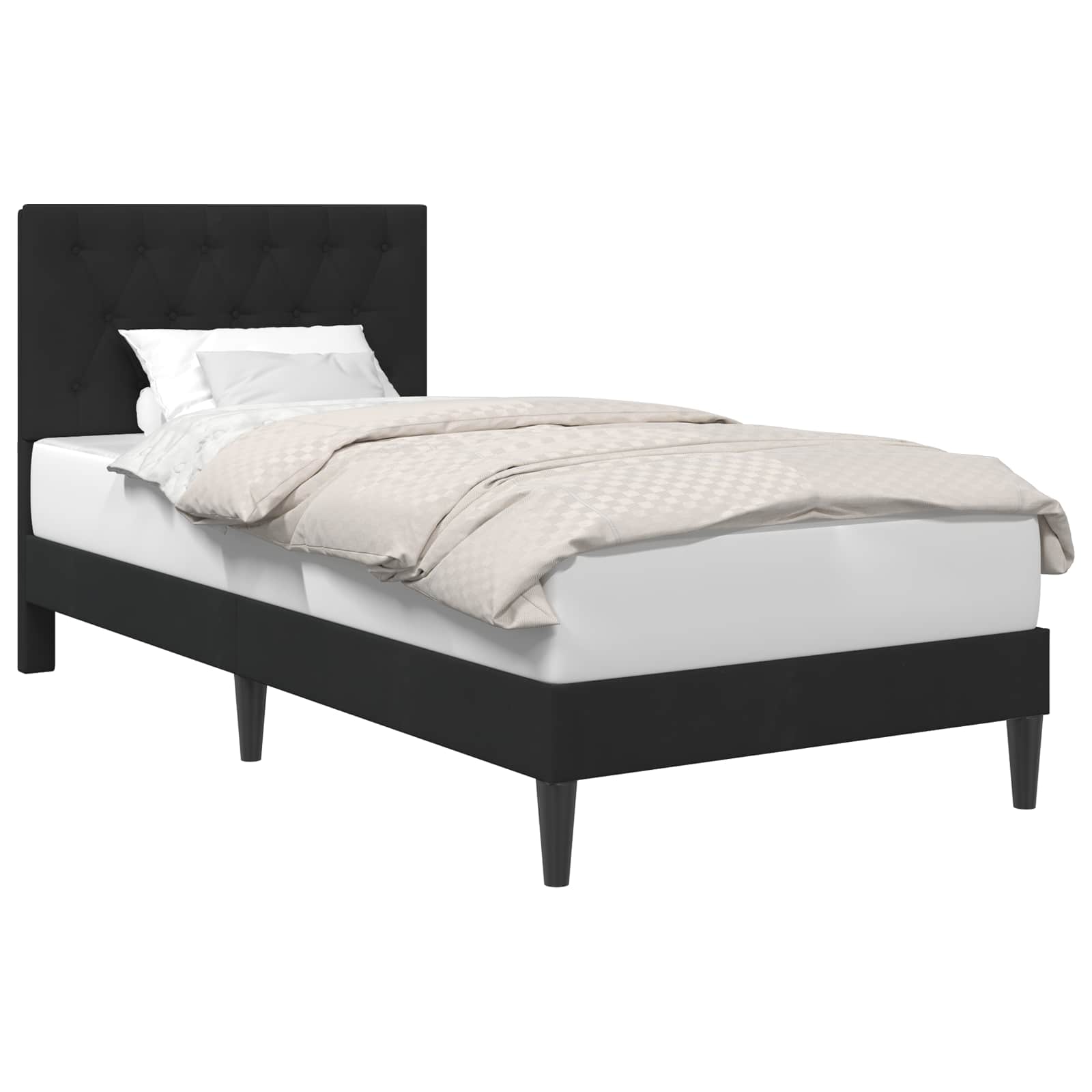 Bedframe met hoofdeinde Zwart 100 x 200 cm Fluweel
