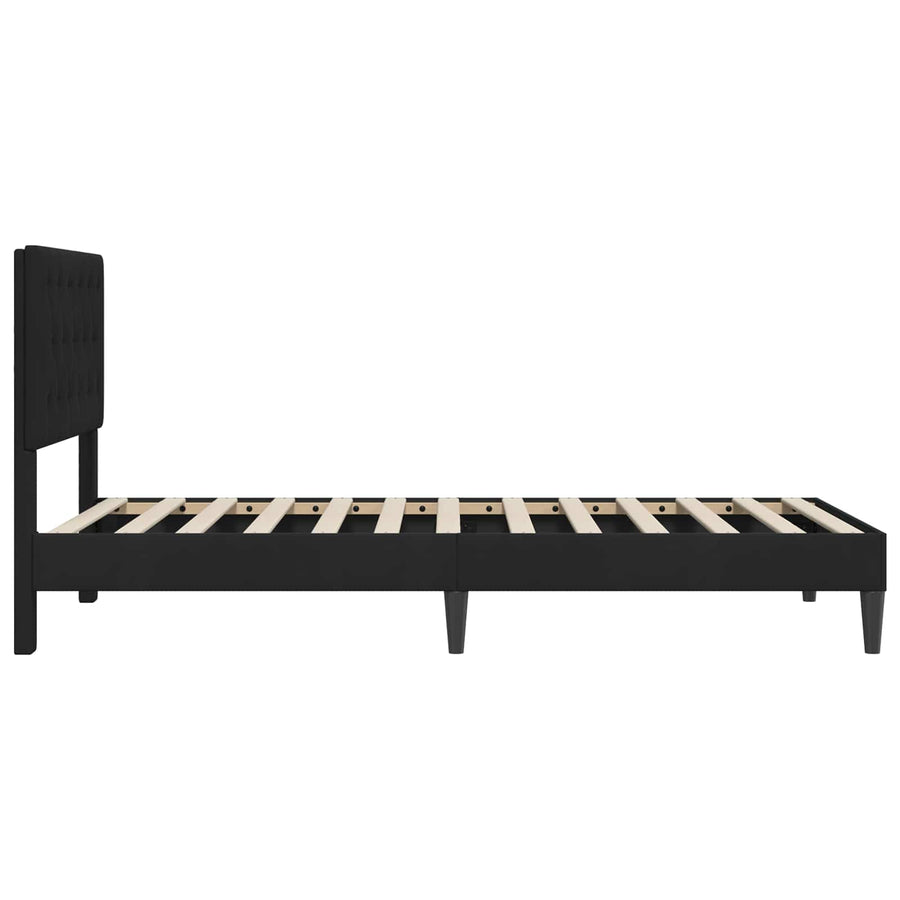 Bedframe met hoofdeinde Zwart 100 x 200 cm Fluweel