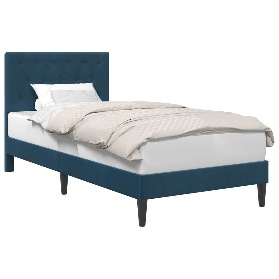 Bedframe met hoofdeinde Blauw 100 x 200 cm Fluweel
