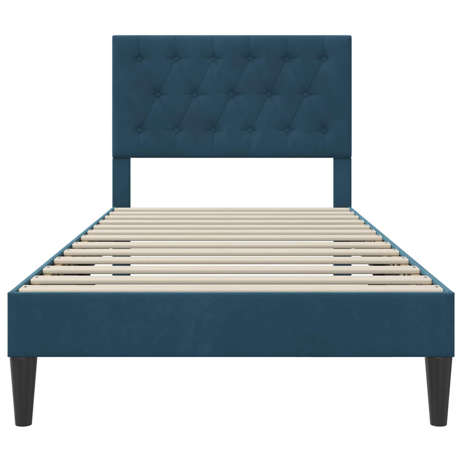 Bedframe met hoofdeinde Blauw 100 x 200 cm Fluweel