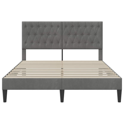 Bedframe met hoofdeinde Donkergrijs 120 x 190 cm Fluweel