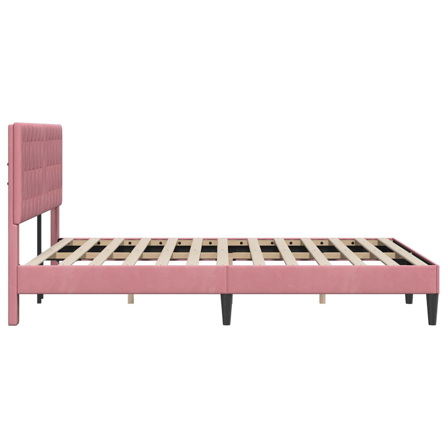 Bedframe met hoofdeinde Roze 120 x 190 cm Fluweel