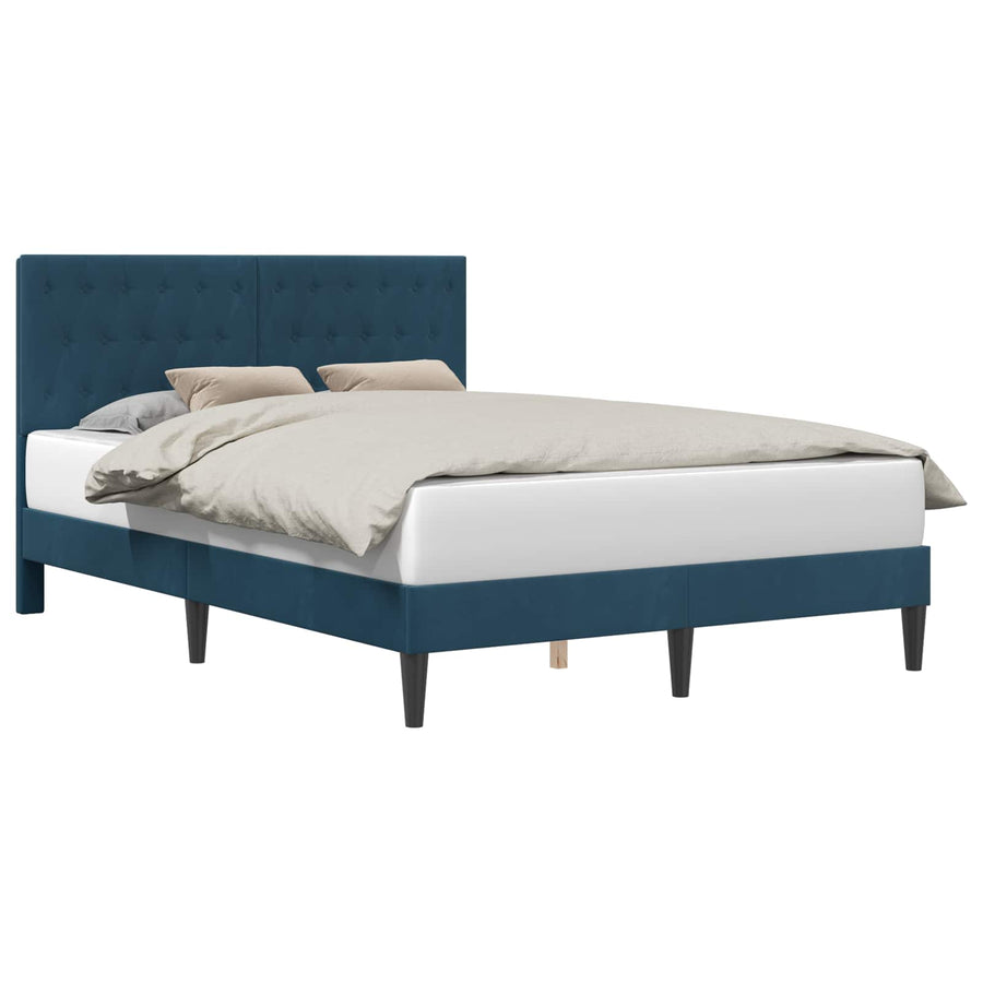Bedframe met hoofdeinde Blauw 120 x 190 cm Fluweel