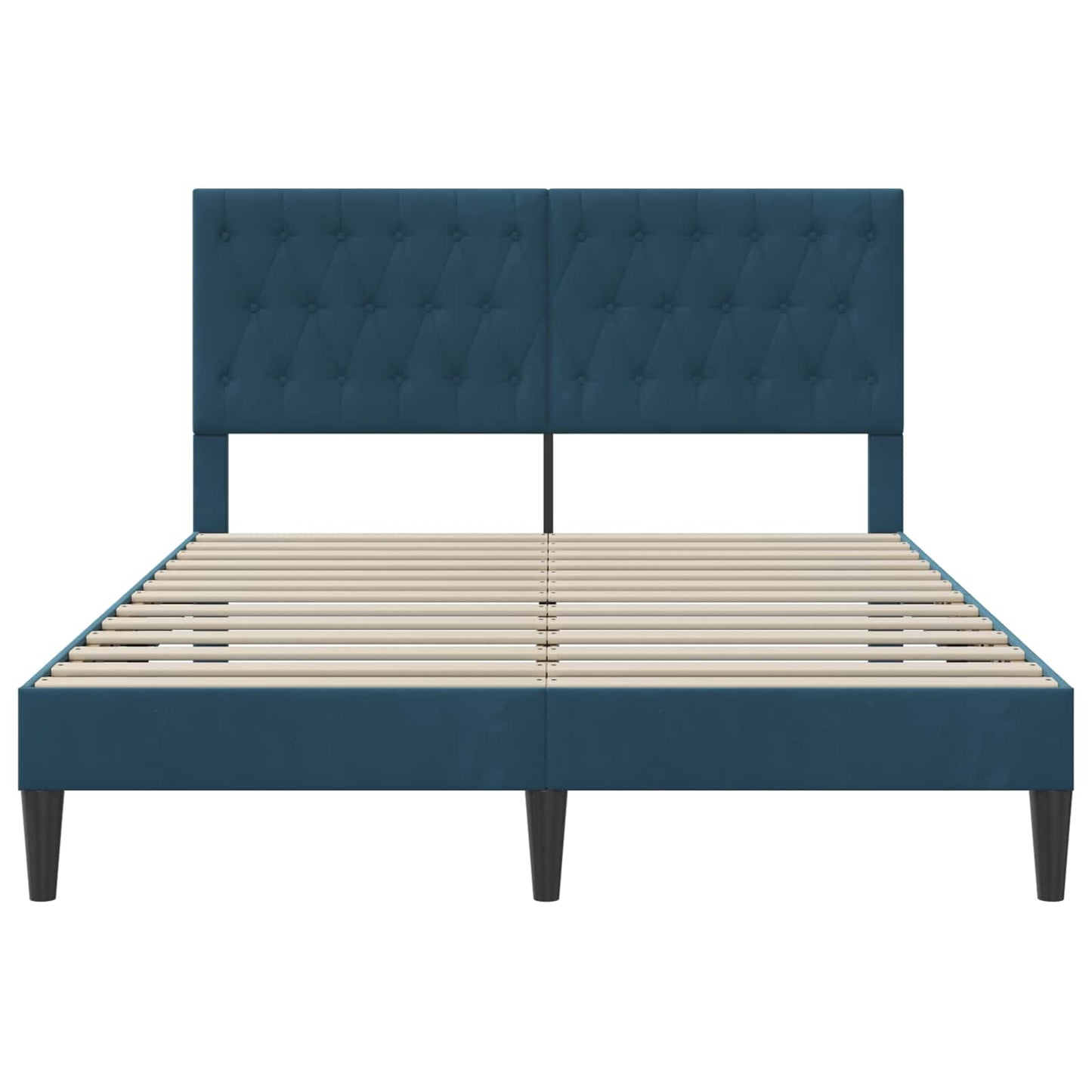Bedframe met hoofdeinde Blauw 120 x 190 cm Fluweel