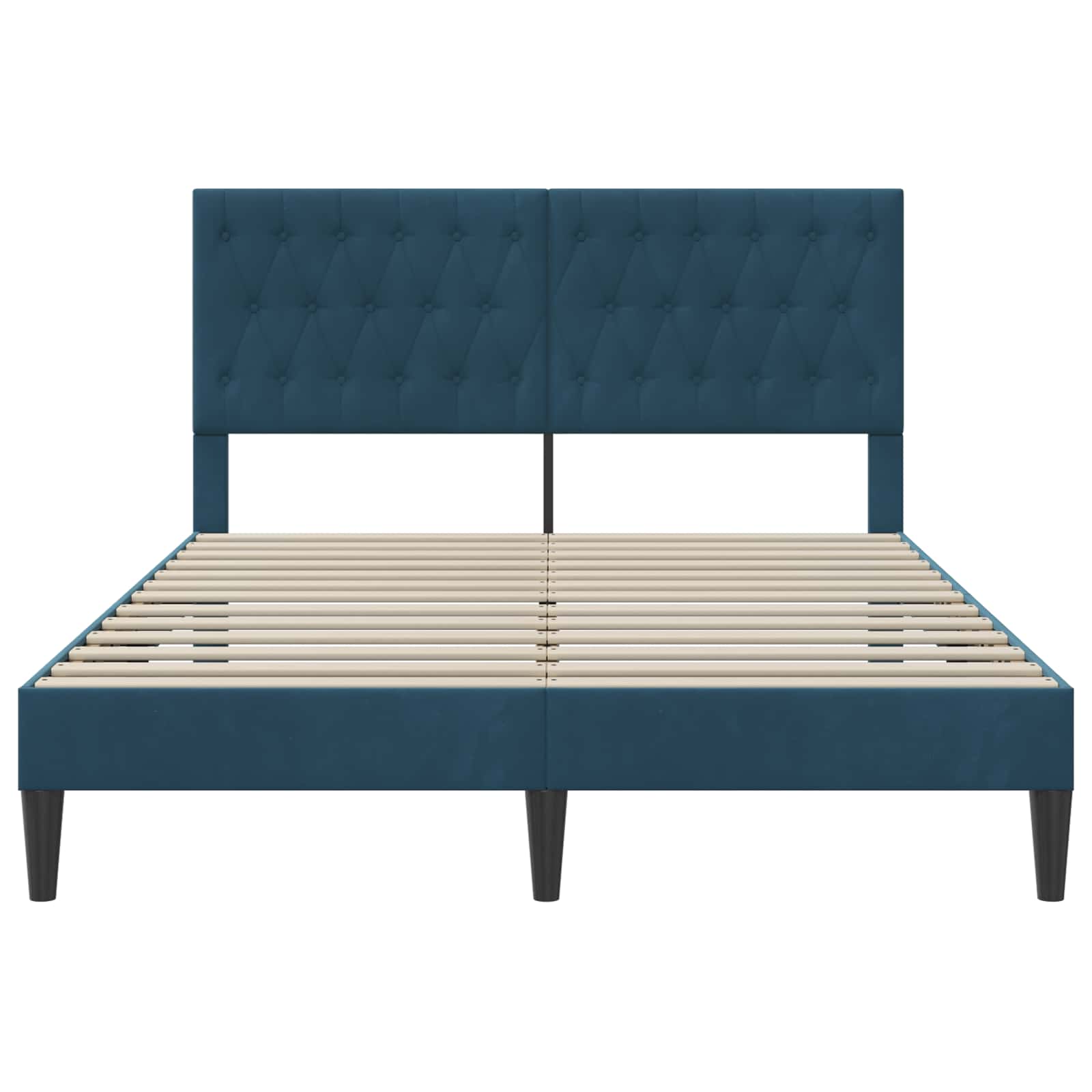 Bedframe met hoofdeinde Blauw 120 x 190 cm Fluweel