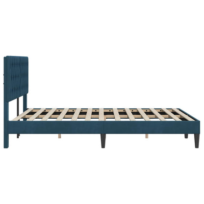 Bedframe met hoofdeinde Blauw 120 x 190 cm Fluweel