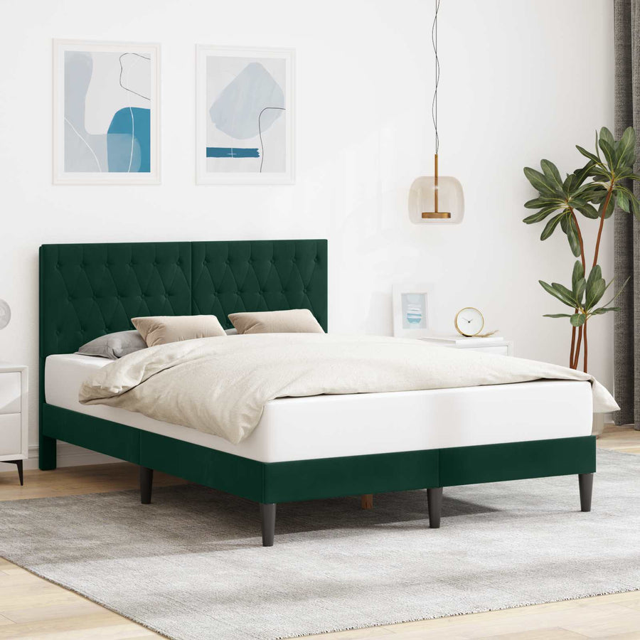 Bedframe met hoofdeinde Donkergroen 120 x 200 cm Fluweel